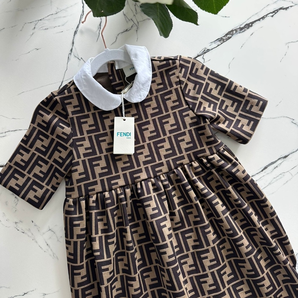 Fendi Kids FF Logo Dress – Size 4 Years – New with Tags